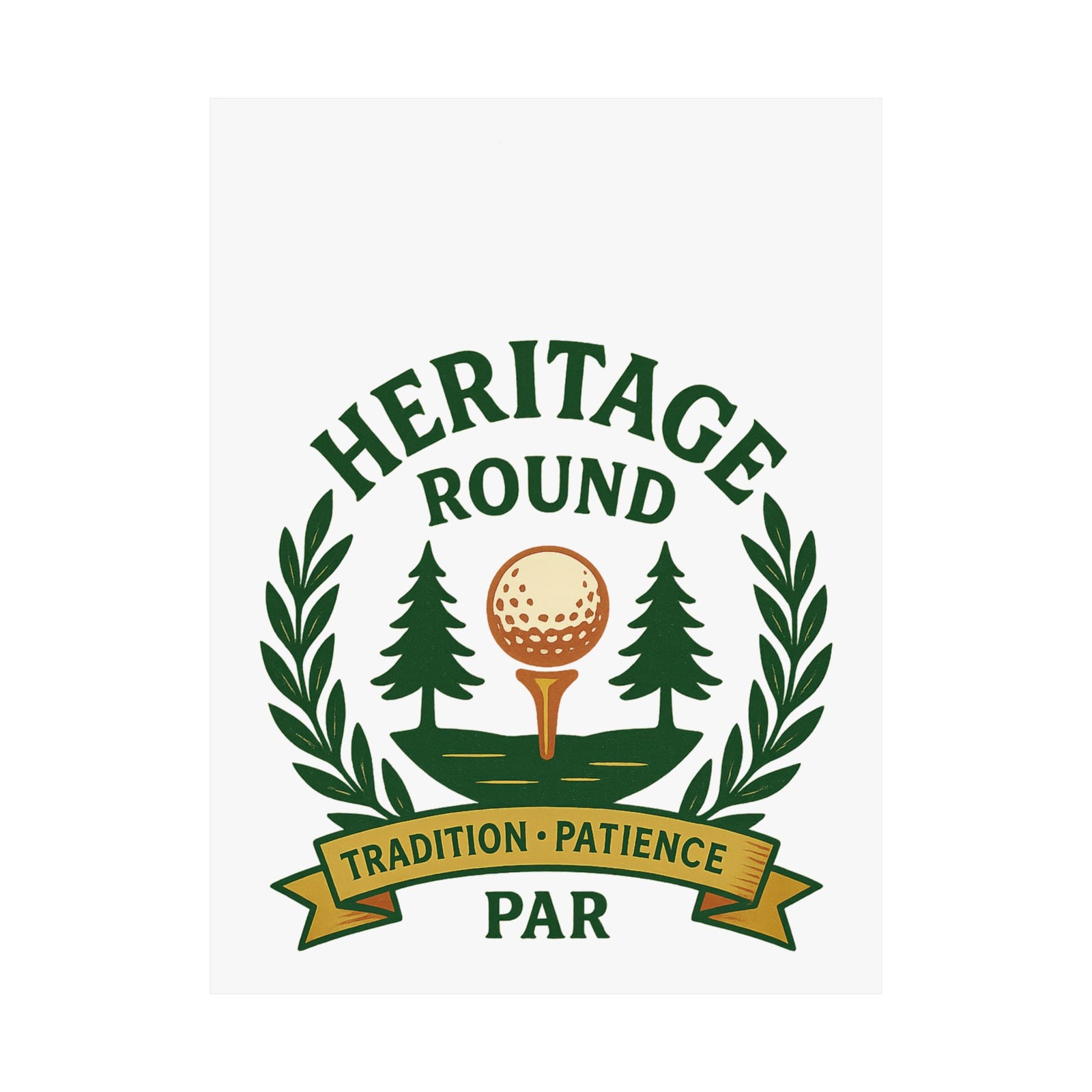 Par & Pine Heritage Round Poster — Par & Pine original golf design, view 4
