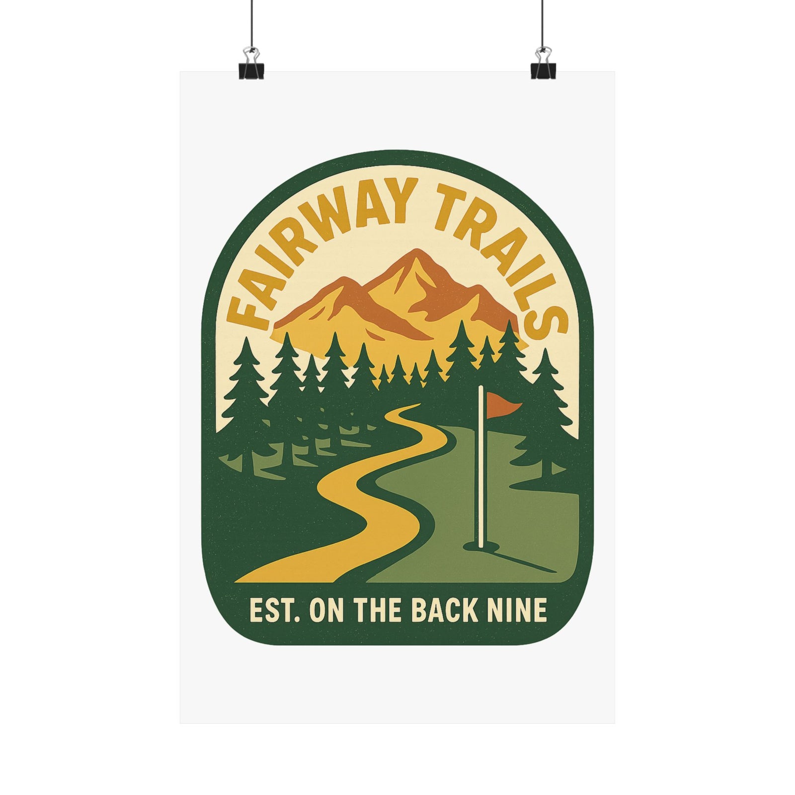 Par & Pine Fairway Trails Poster — Par & Pine original golf design, view 2