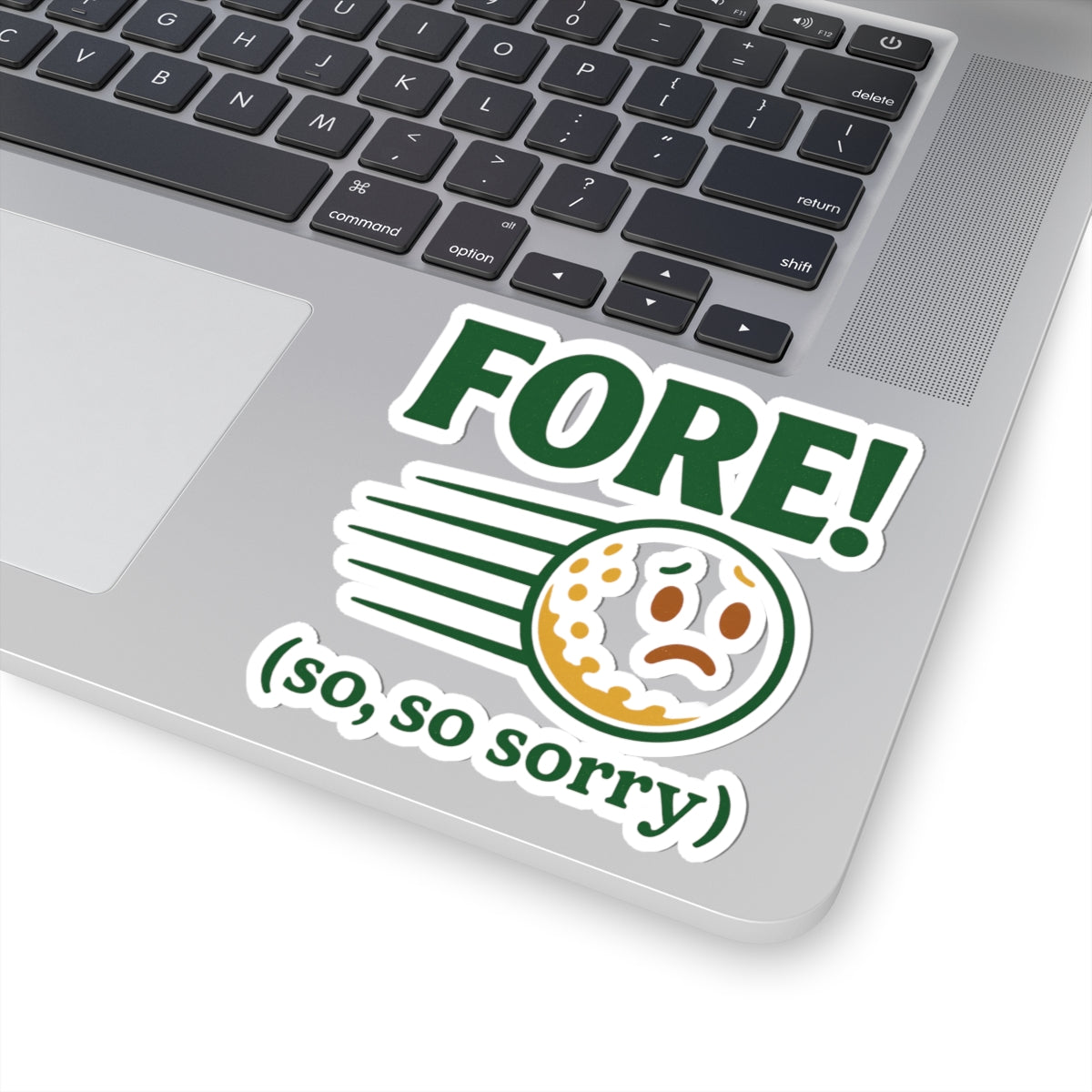 Fore! So Sorry Sticker — Par & Pine original golf design, view 19