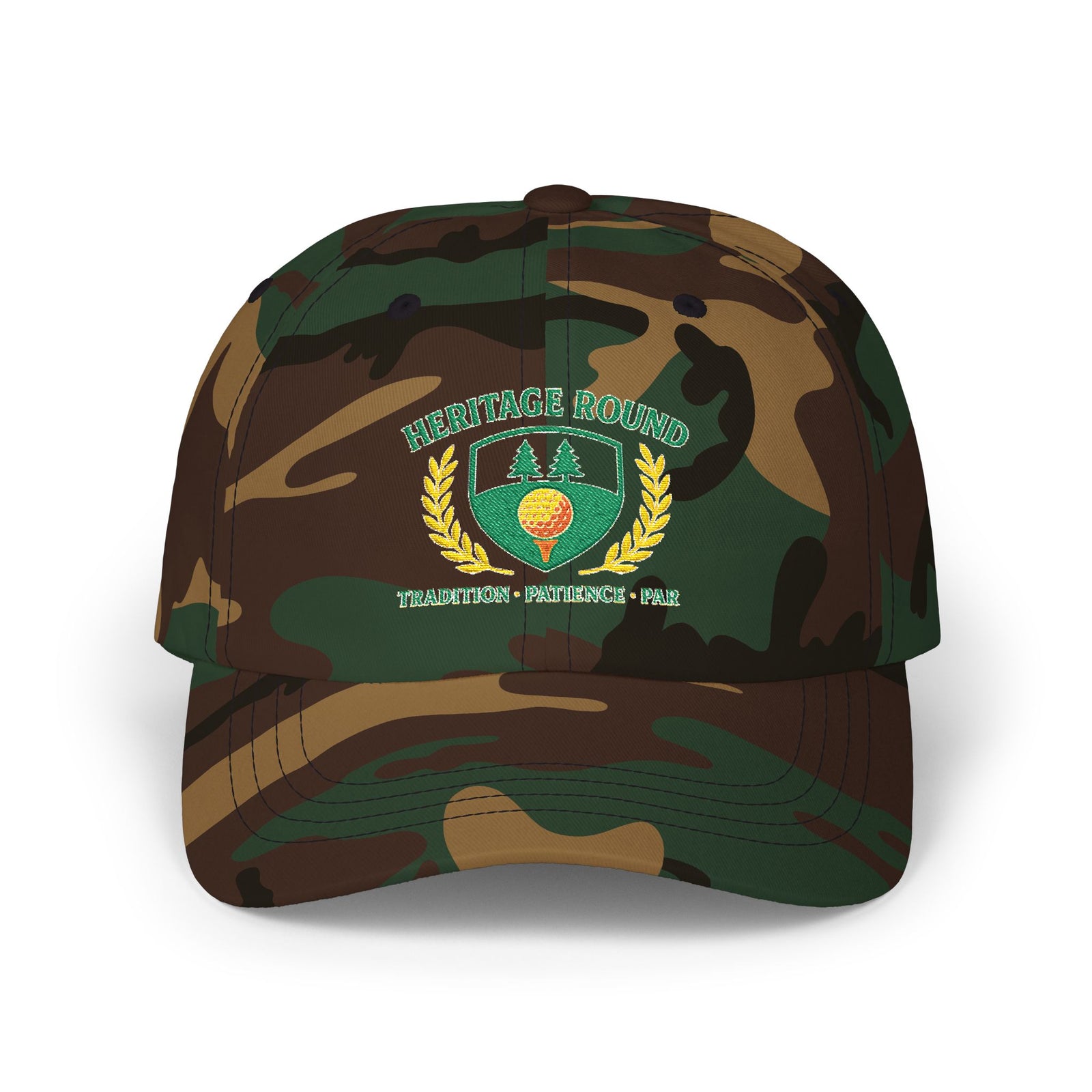Par & Pine Heritage Round Dad Cap — Par & Pine original golf design, view 4
