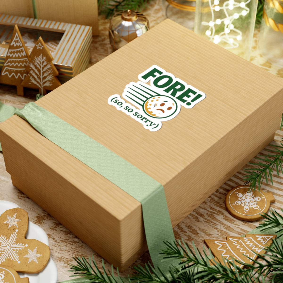 Fore! So Sorry Sticker — Par & Pine original golf design, view 16