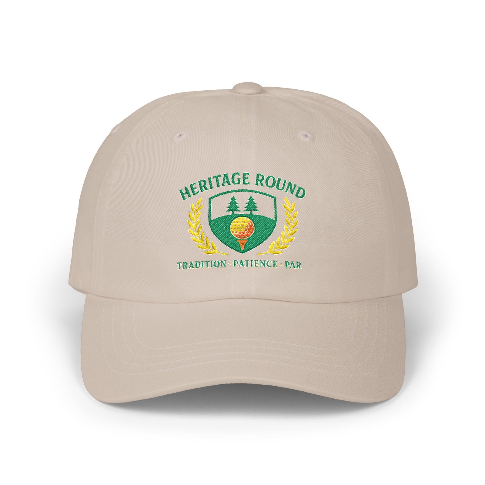 Par & Pine Heritage Round Dad Cap — Par & Pine original golf design, view 2