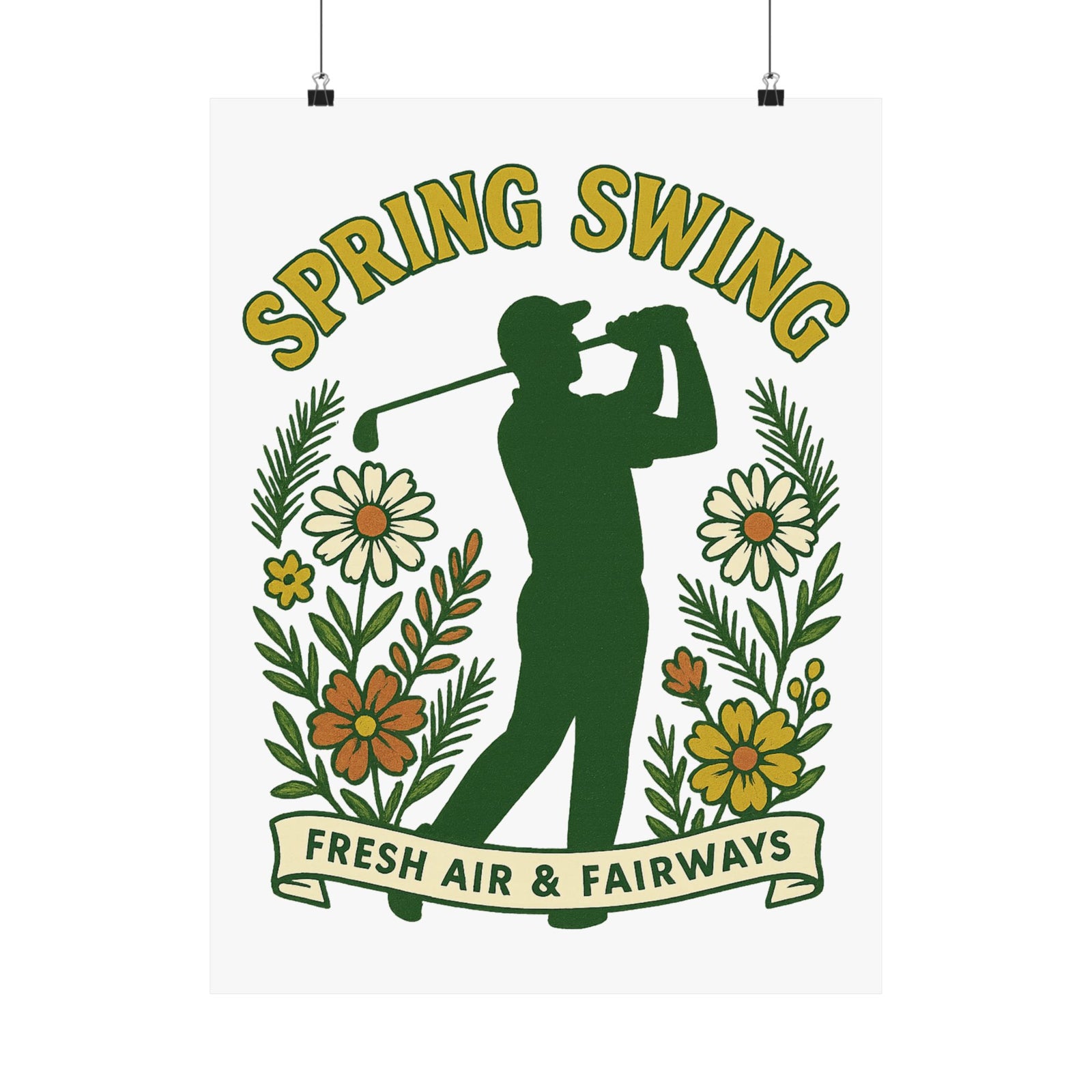 Par & Pine Spring Swing Poster — Par & Pine original golf design