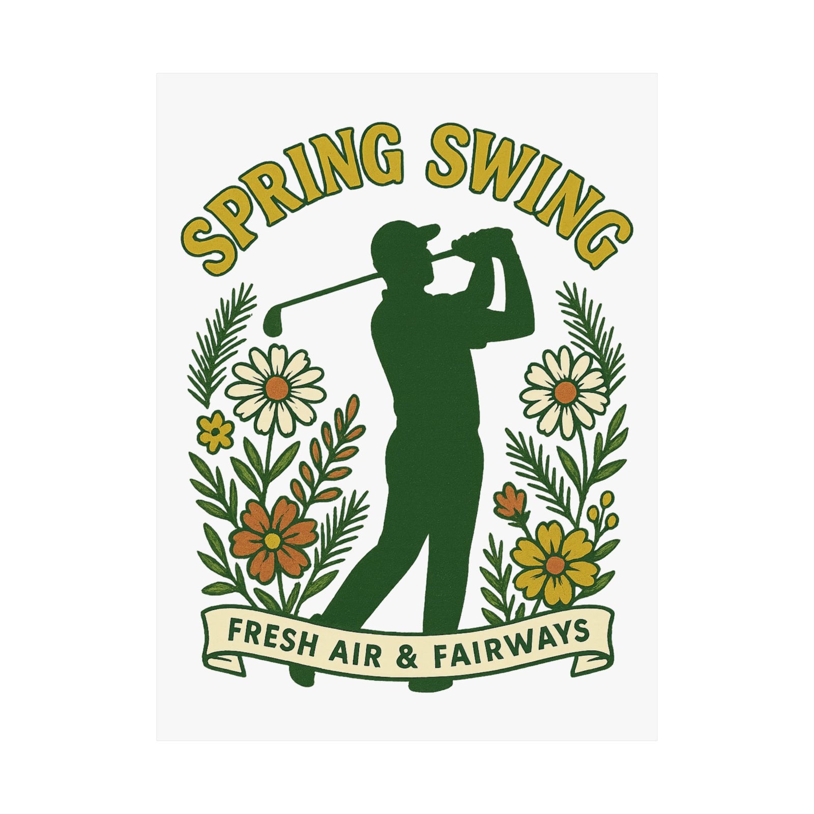 Par & Pine Spring Swing Poster — Par & Pine original golf design, view 4