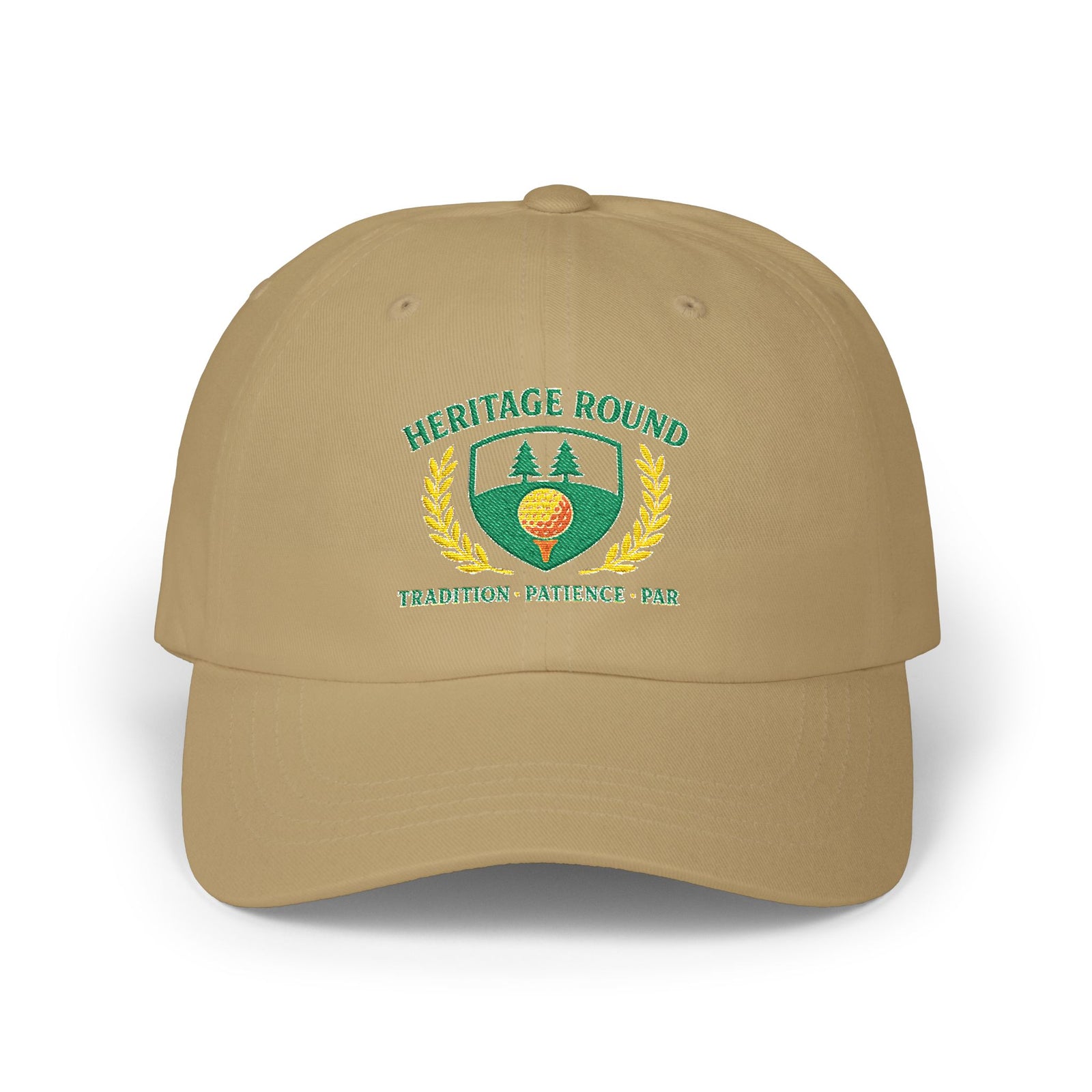 Par & Pine Heritage Round Dad Cap — Par & Pine original golf design, view 3