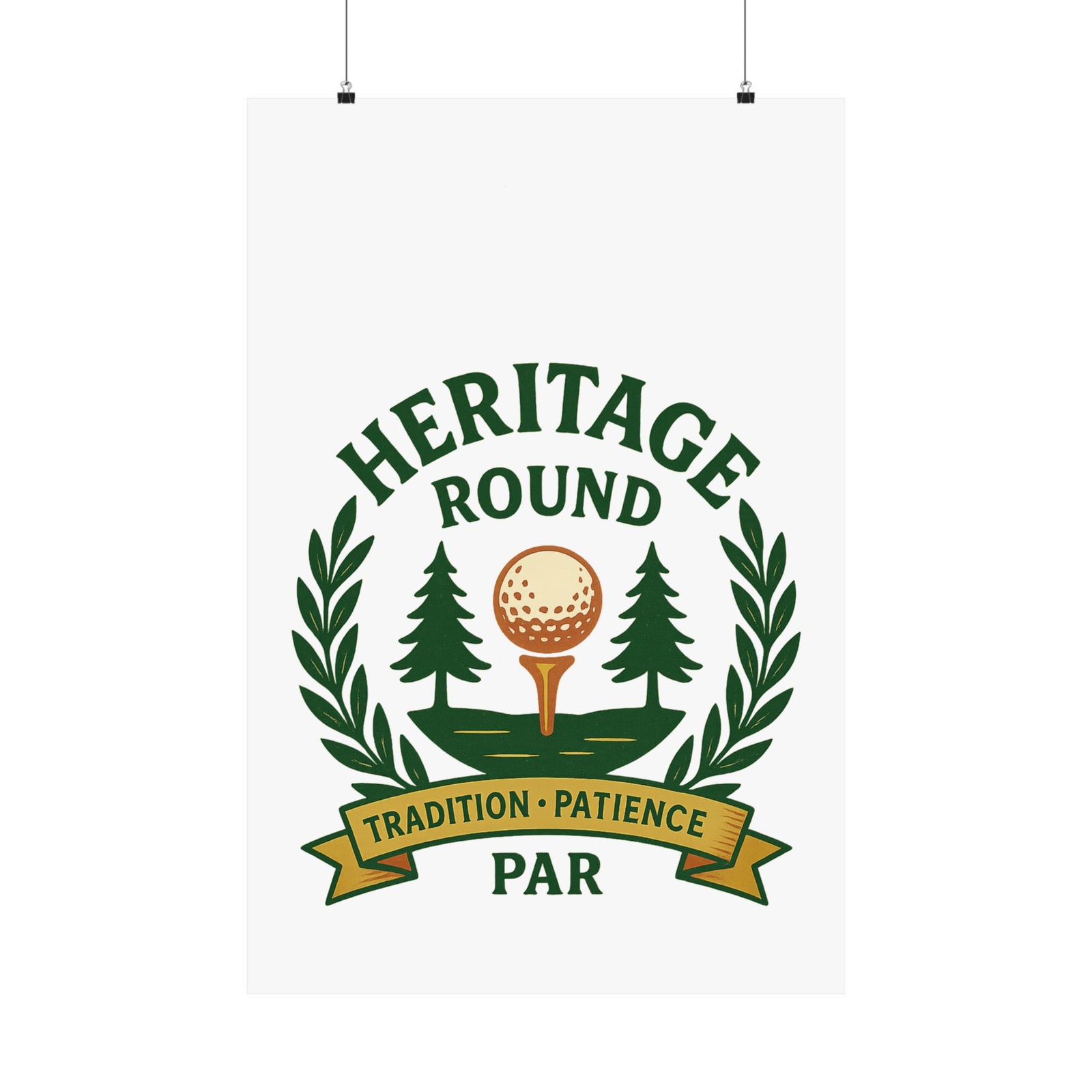 Par & Pine Heritage Round Poster — Par & Pine original golf design, view 3