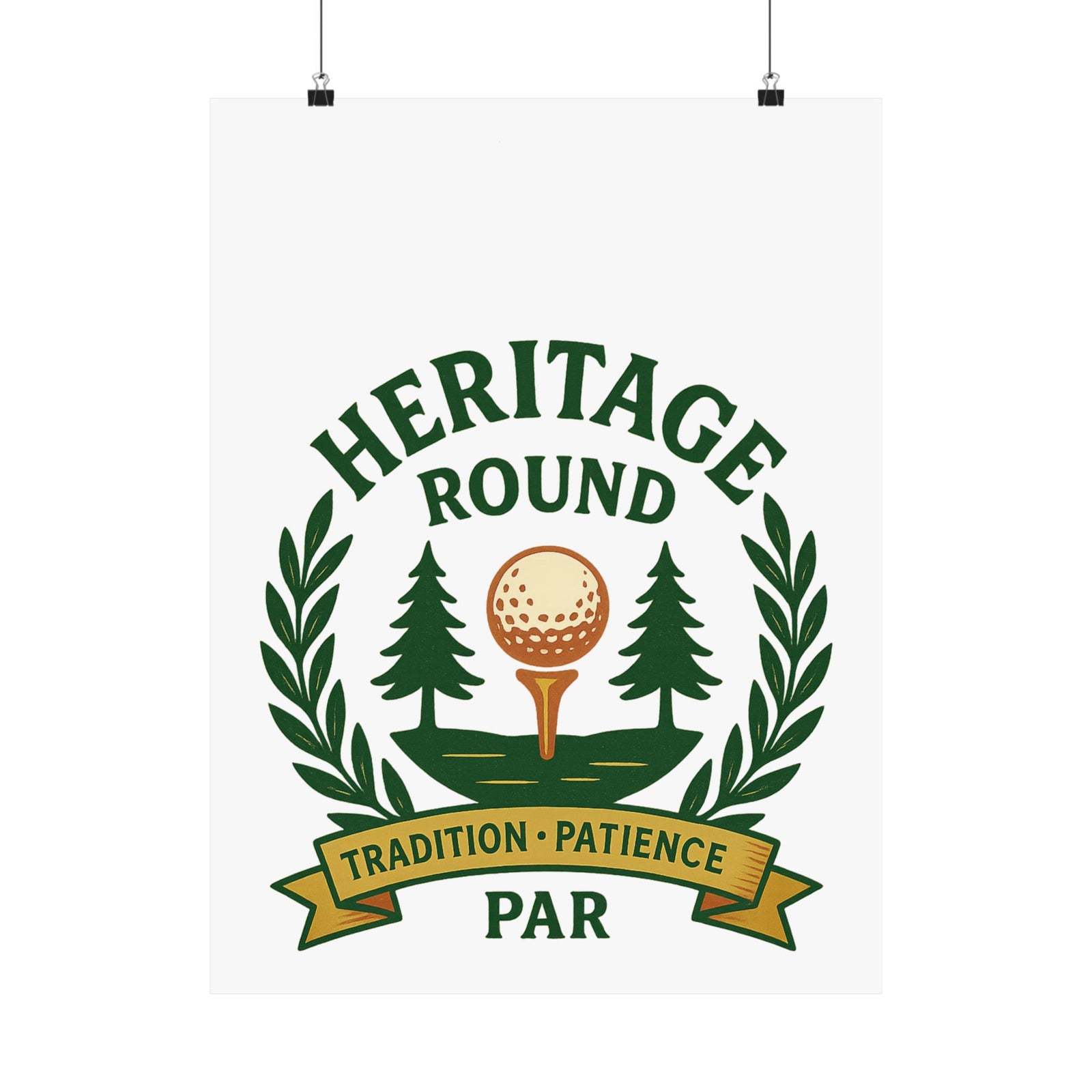 Par & Pine Heritage Round Poster — Par & Pine original golf design