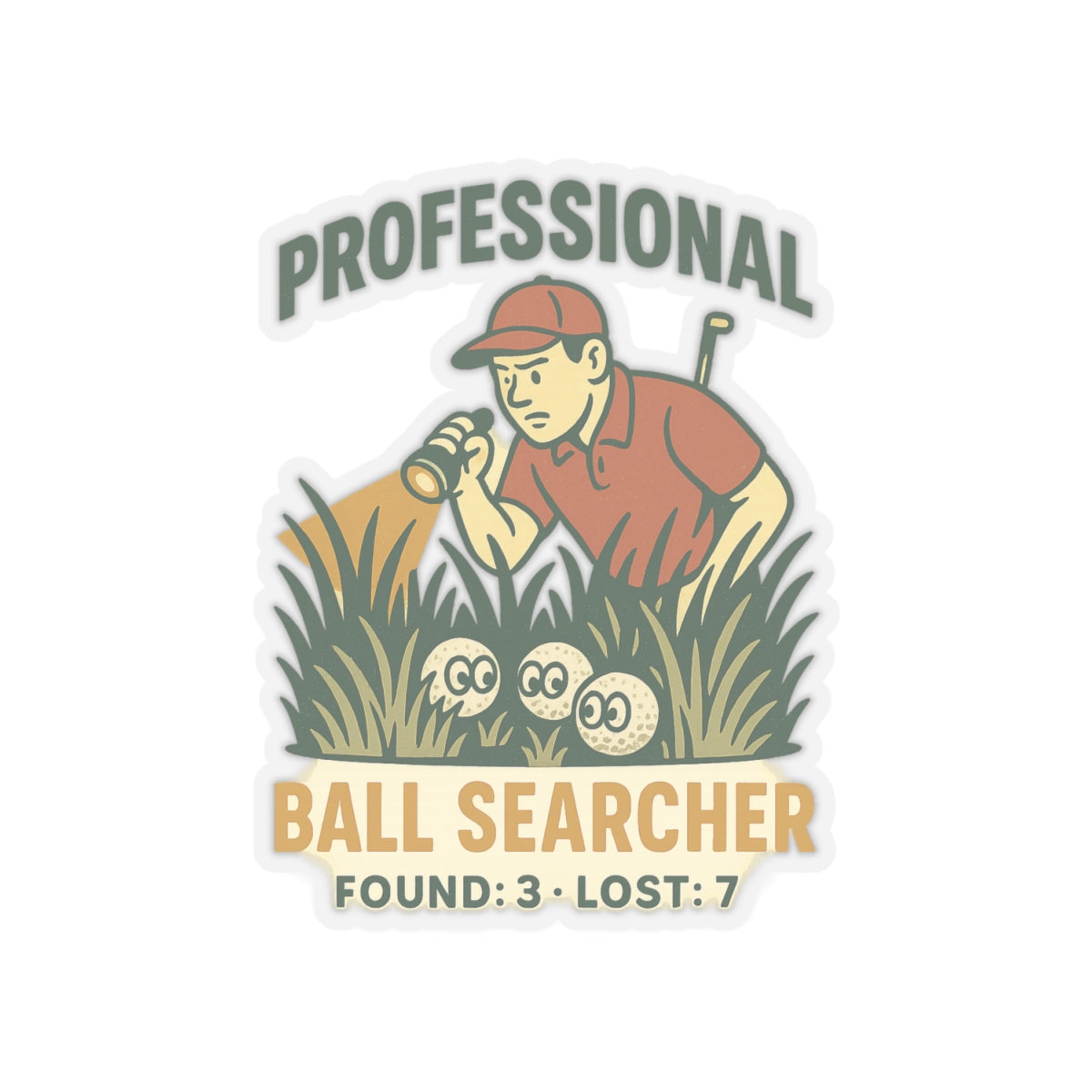 Professional Ball Searcher Sticker — Par & Pine original golf design, view 5
