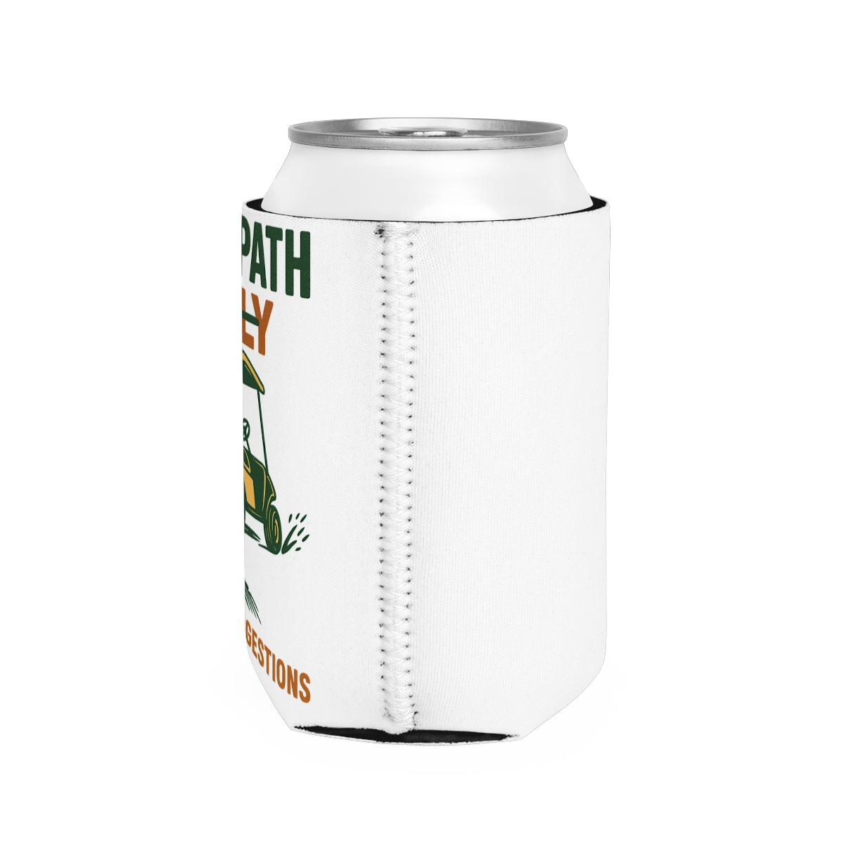 Cart Path Only Can Cooler — right side view with safe placement