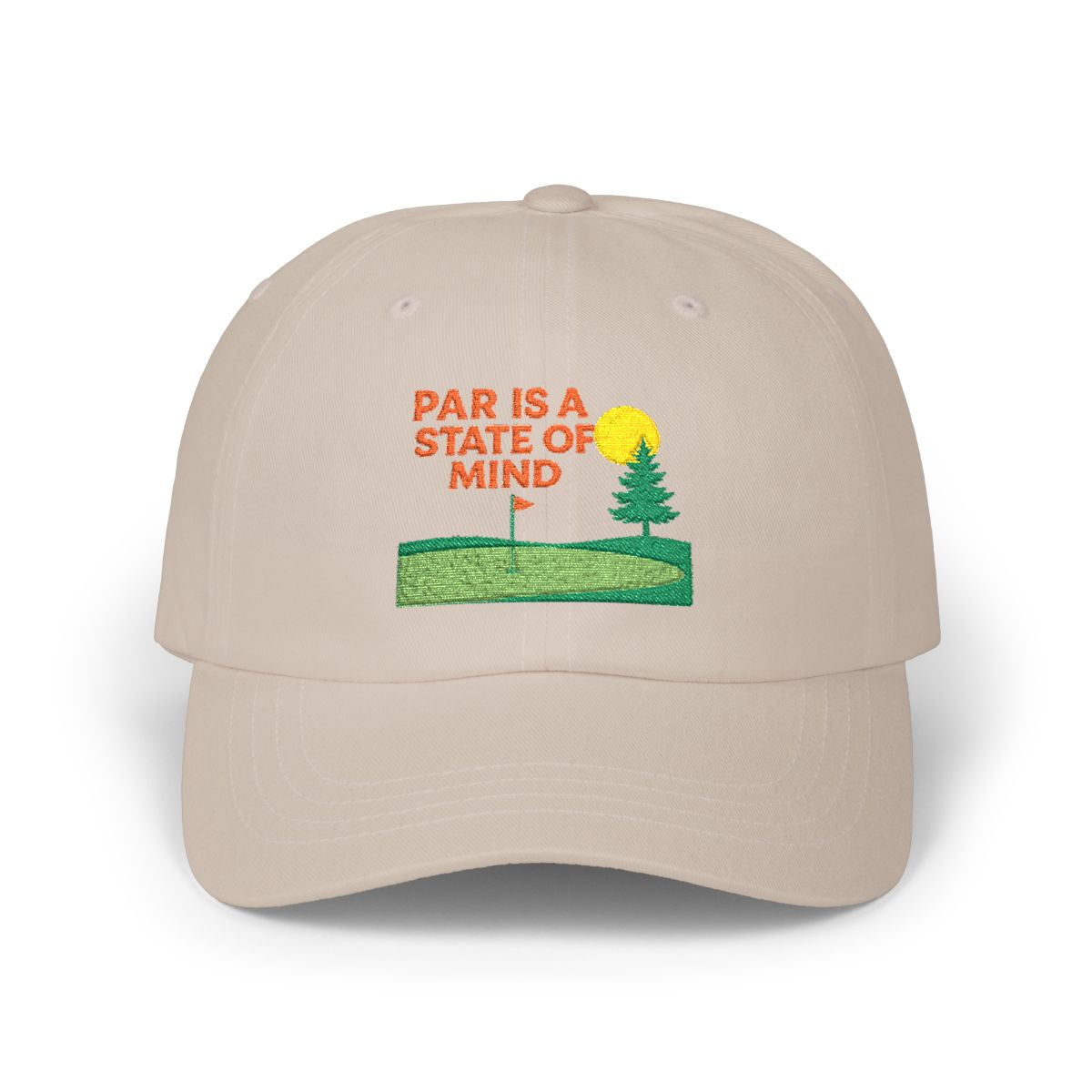 Par & Pine State of Mind Dad Cap — Par & Pine original golf design, view 2