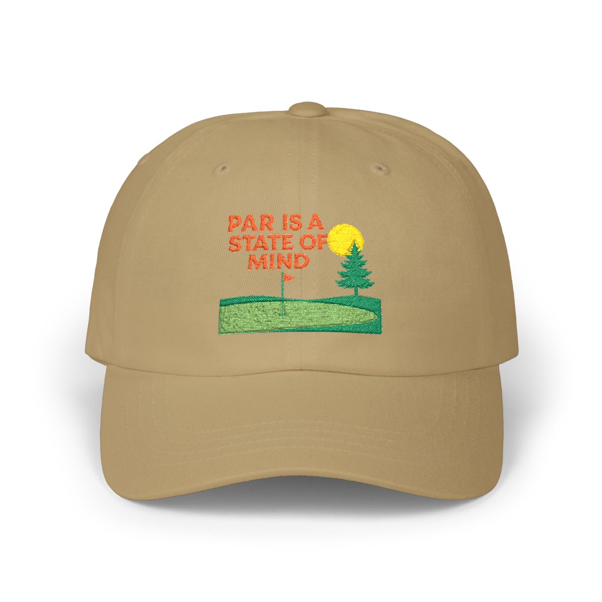 Par & Pine State of Mind Dad Cap — Par & Pine original golf design, view 3
